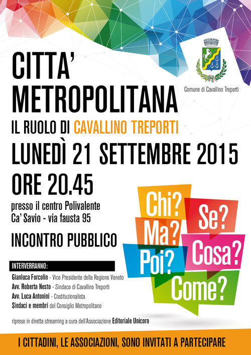 Locandina dell'incontro sulla città metropolitana